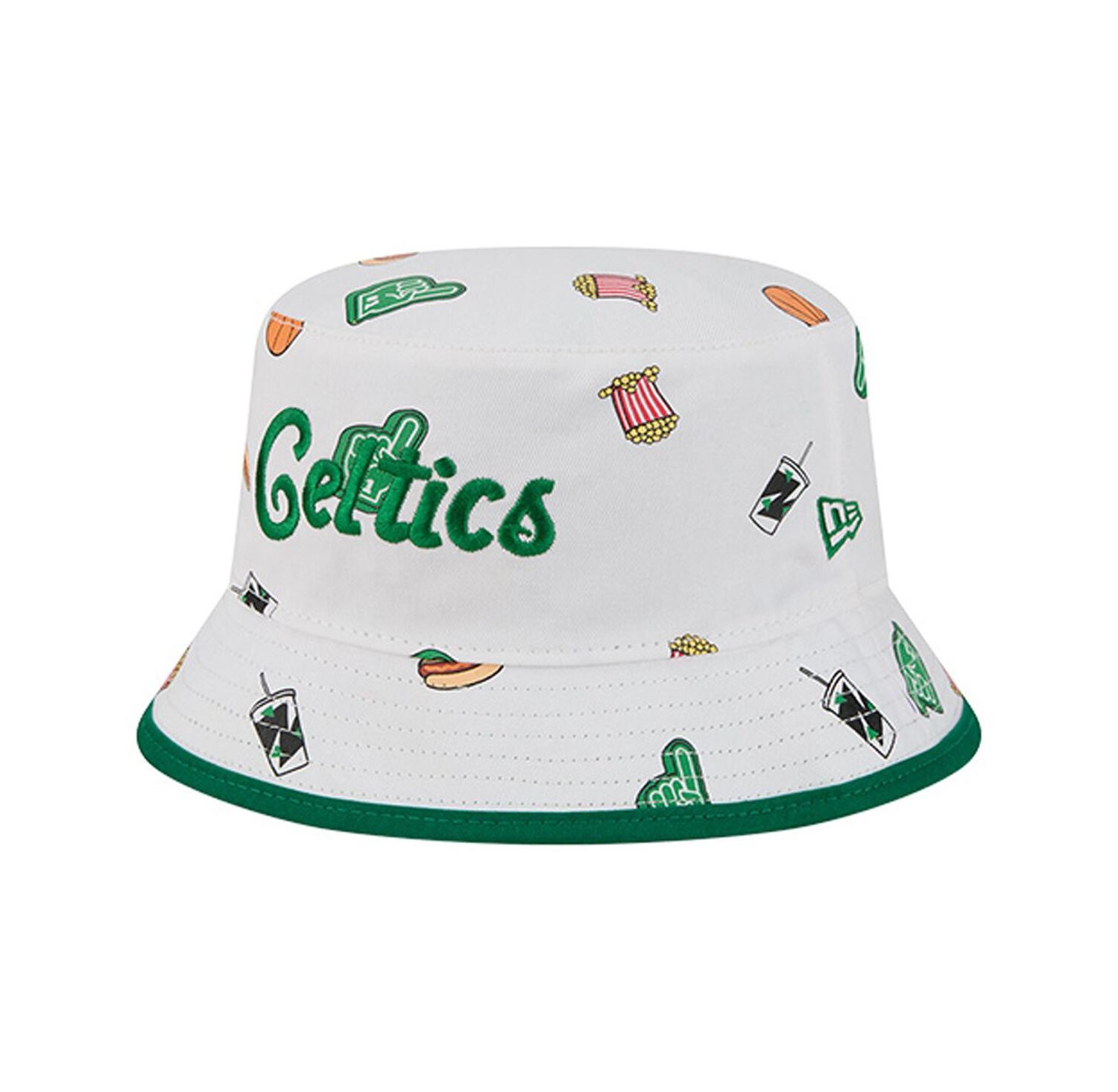 Men's White Boston Celtics Team Cheer Reversible Bucket Hat