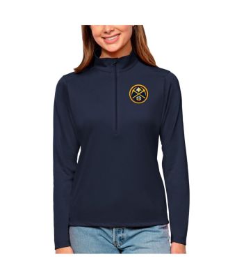 Women's Navy Denver Nuggets Tribute Half-Zip Top