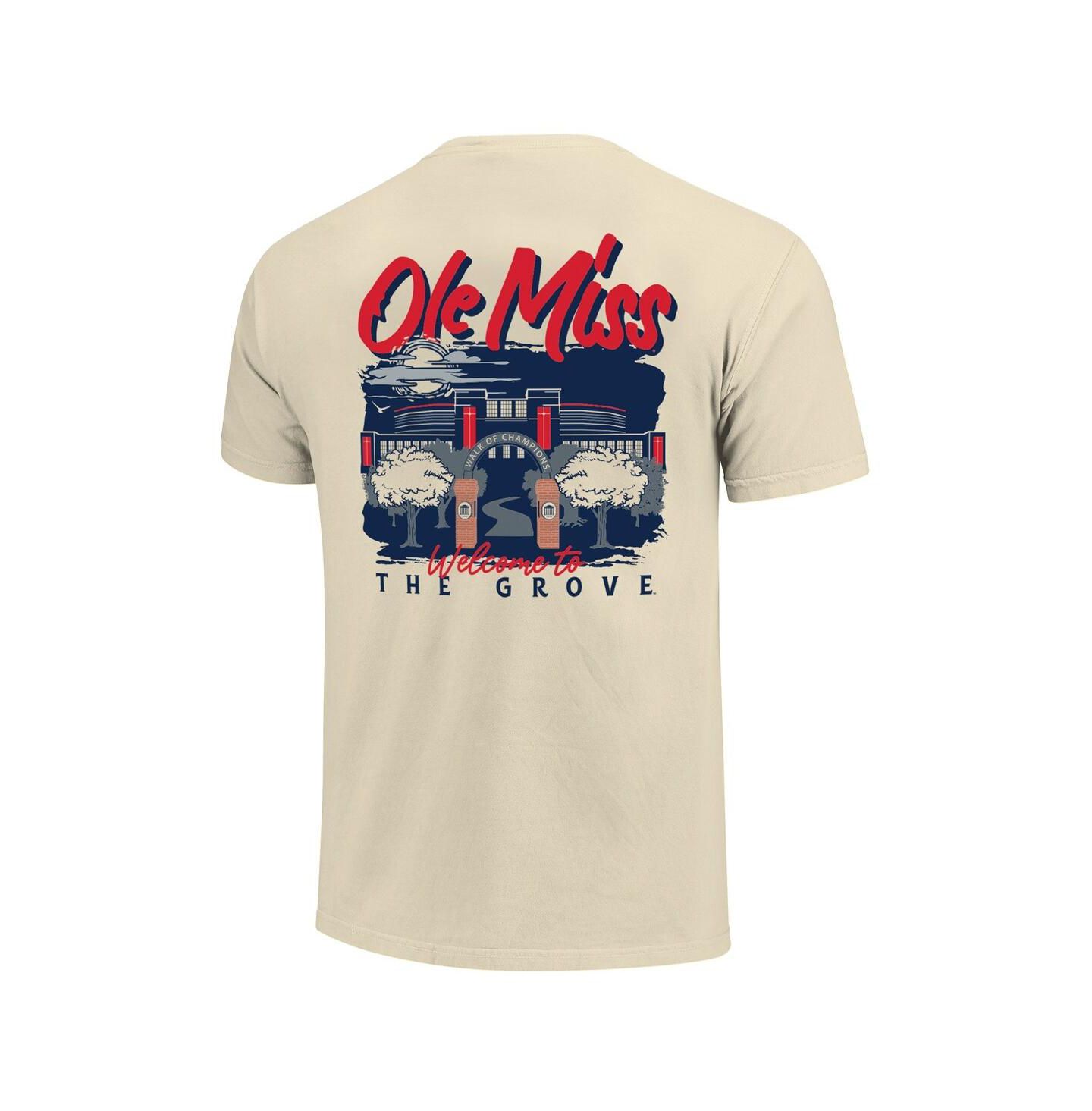 Мужская футболка Image One Natural Ole Miss Rebels Comfort Colors Hand-Drawn Campus Stack — фото 3