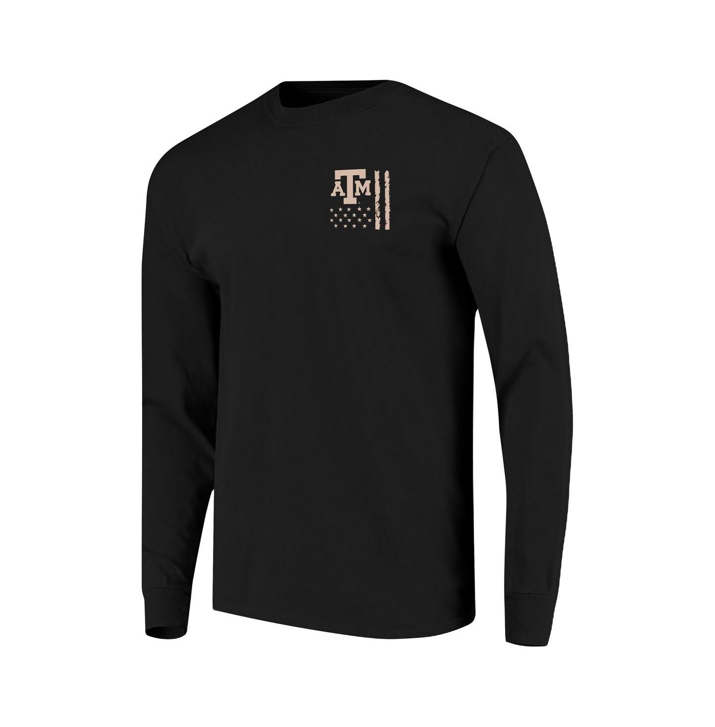 Мужская футболка Image One Black Texas A&M Aggies OHT Camo Overlay Comfort Colors Long Sleeve — фото 3