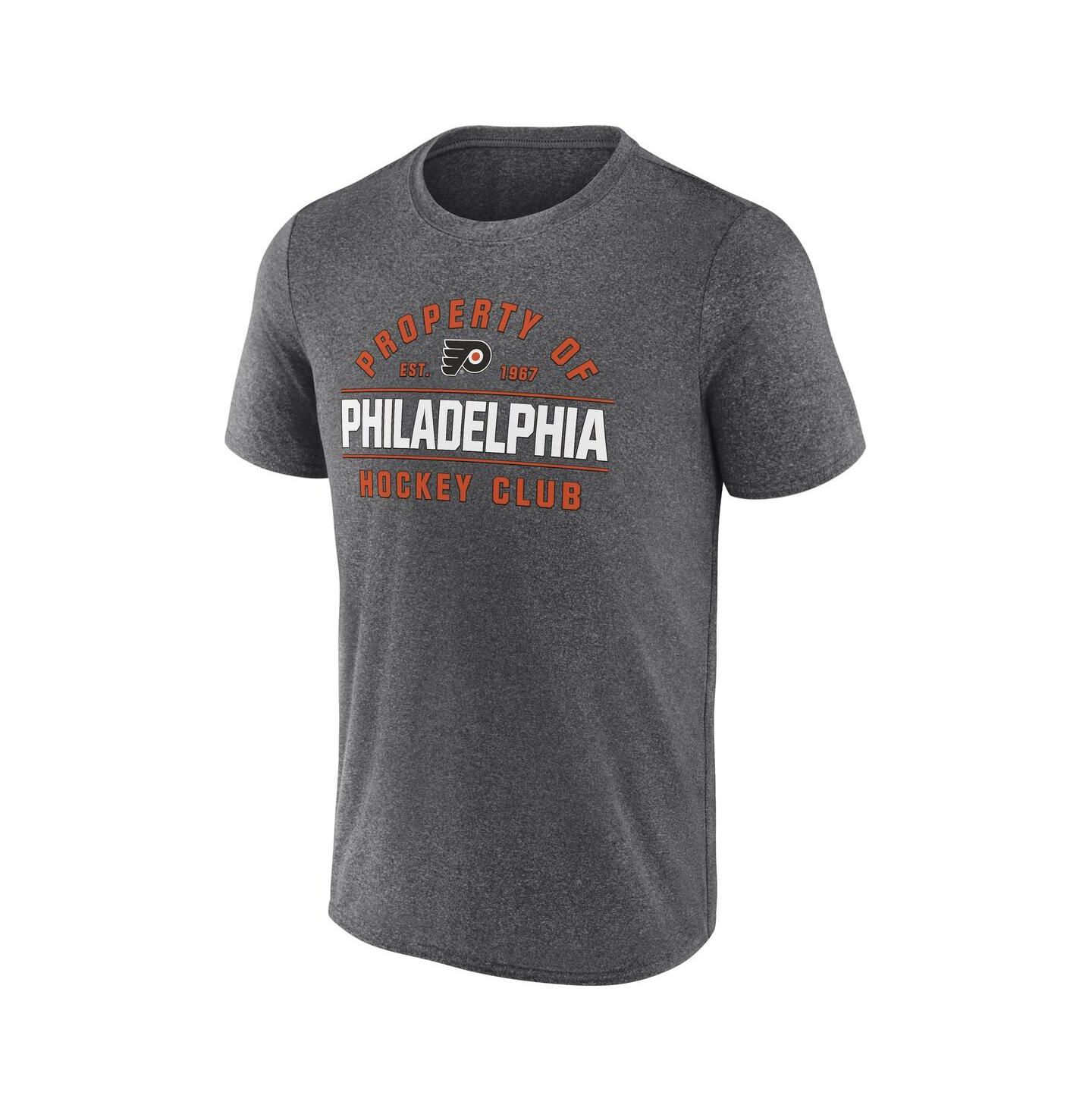 Мужская футболка Fanatics Heather Charcoal Philadelphia Flyers Property Of T-Shirt — фото 2