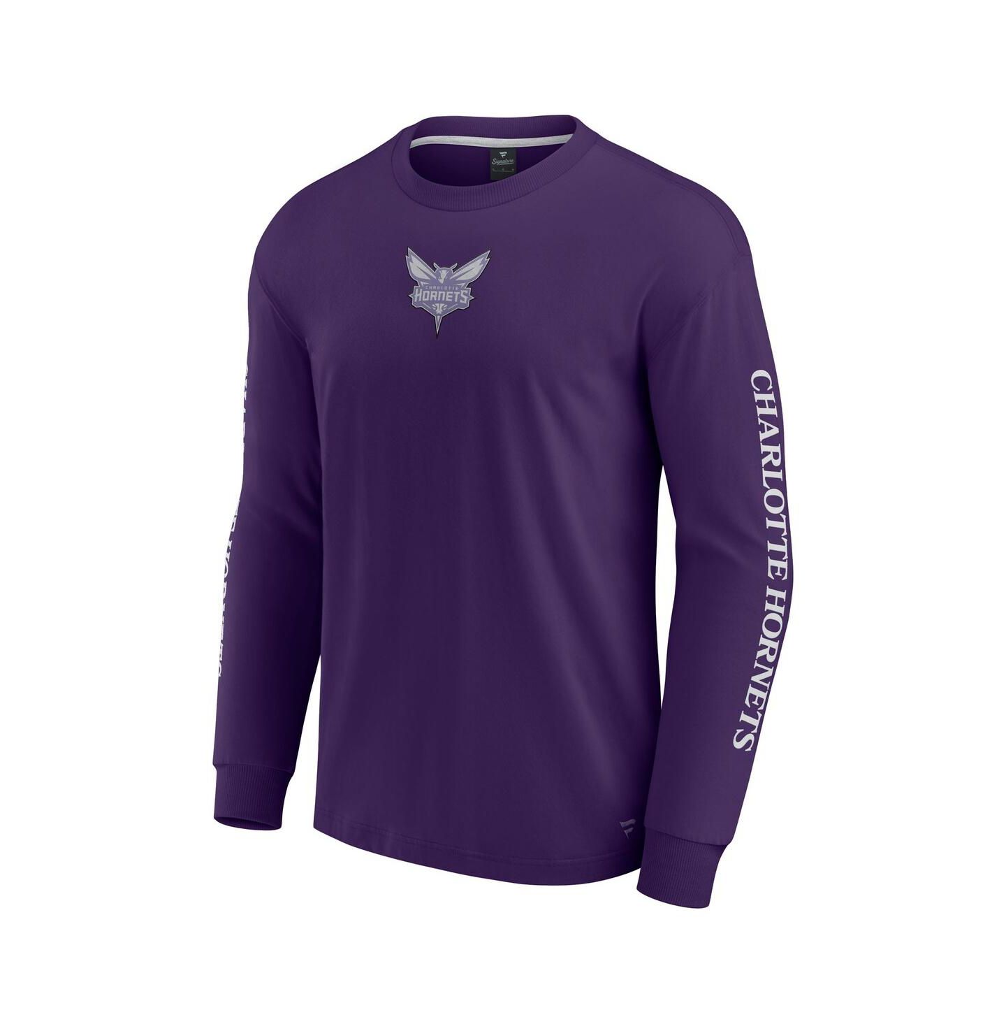 Мужская футболка Fanatics Purple Charlotte Hornets Elements Strive Long Sleeve — фото 2