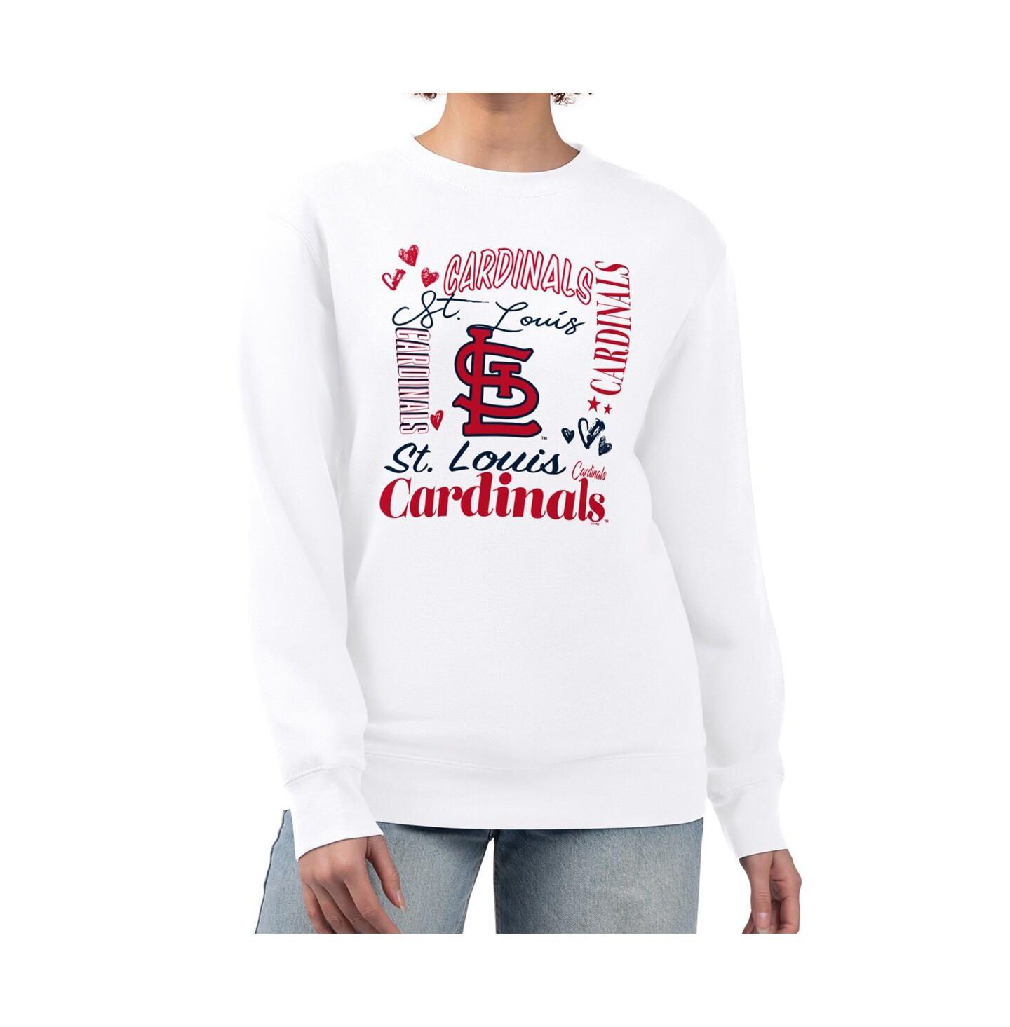 Женское худи G-III 4Her by Carl Banks White St. Louis Cardinals Collage Team Graphic Fleece Pullover — фото 1