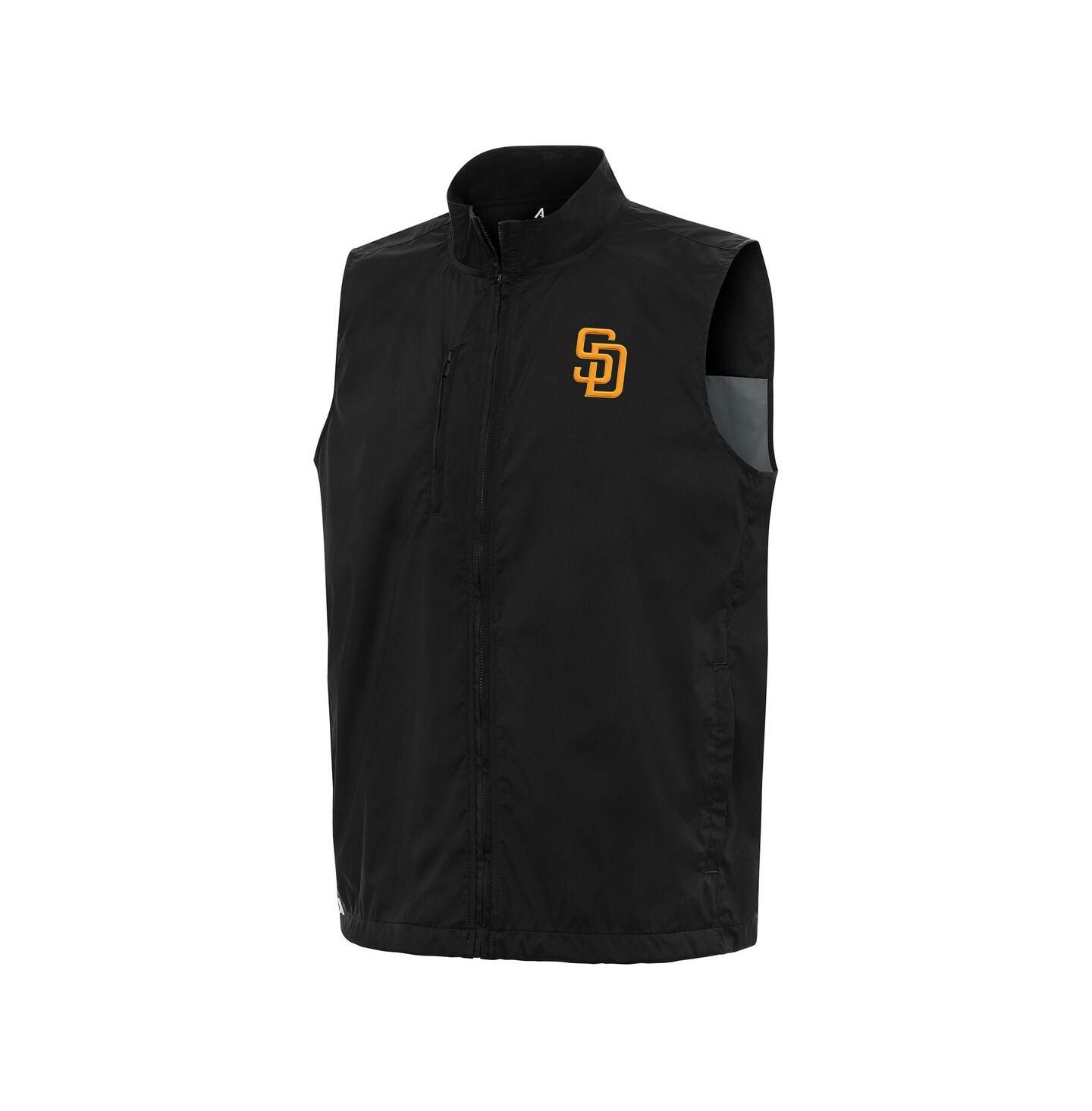Мужской жилет Antigua Black San Diego Padres Brisk Full-Zip Vest — фото 1