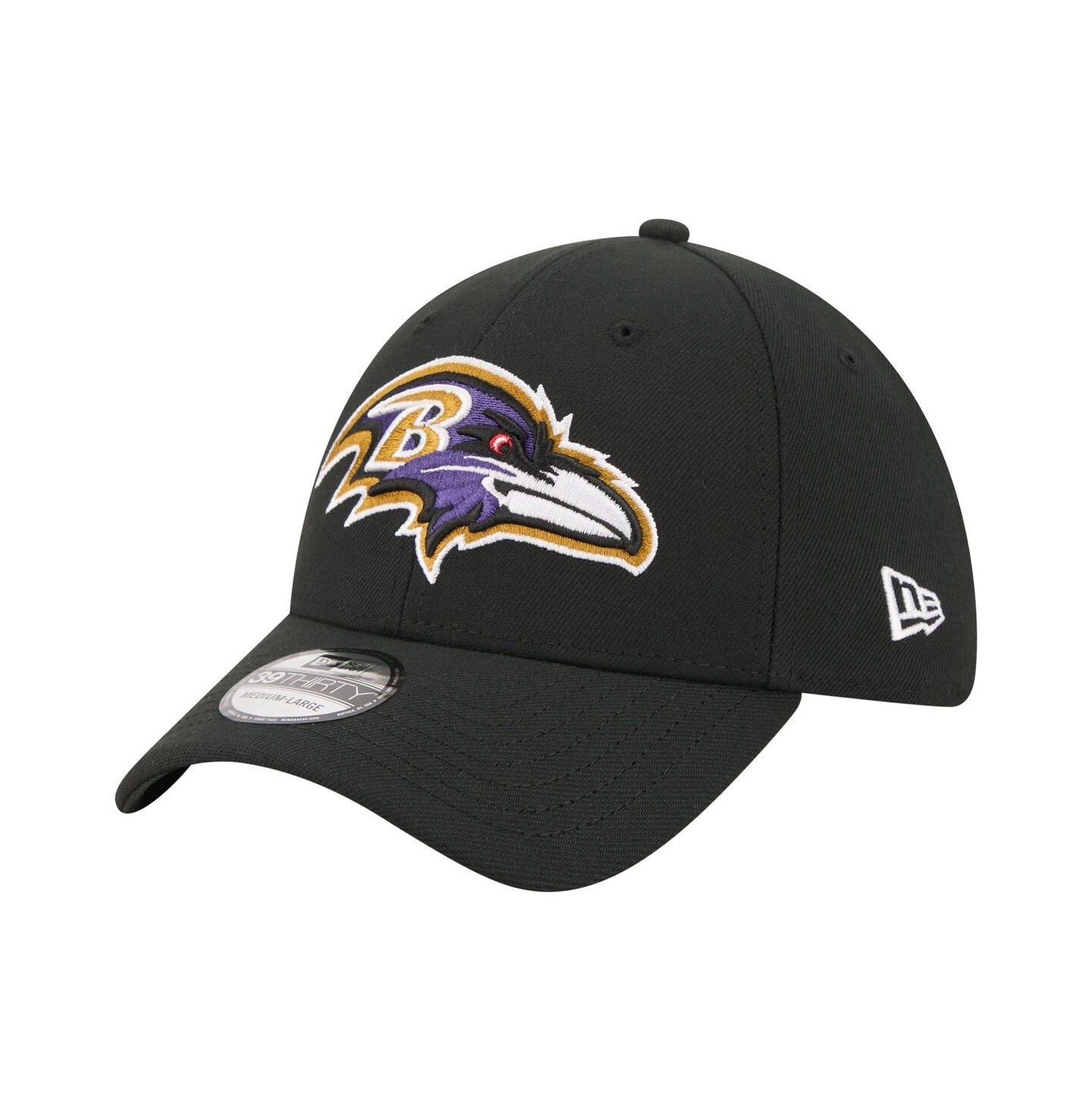 Мужская кепка New Era Black Baltimore Ravens Core Team 39THIRTY Flex Hat — фото 1