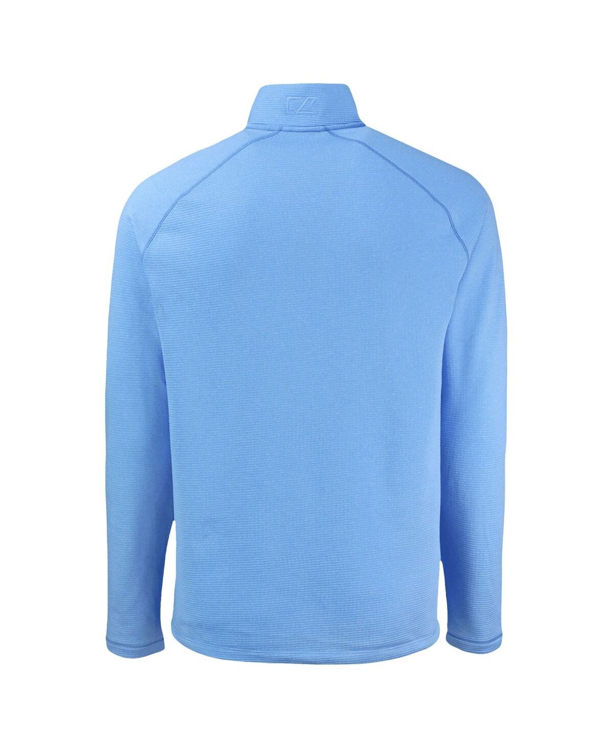 Cutter & Buck Men's Heather Light Blue Chicago Cubs Peshastin Eco Fleece Raglan Quarter-Zip Sweatshirt
