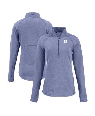 Women's Heather Blue Duke Blue Devils Peshastin Eco Fleece Half-Zip Tri-Blend Jacket