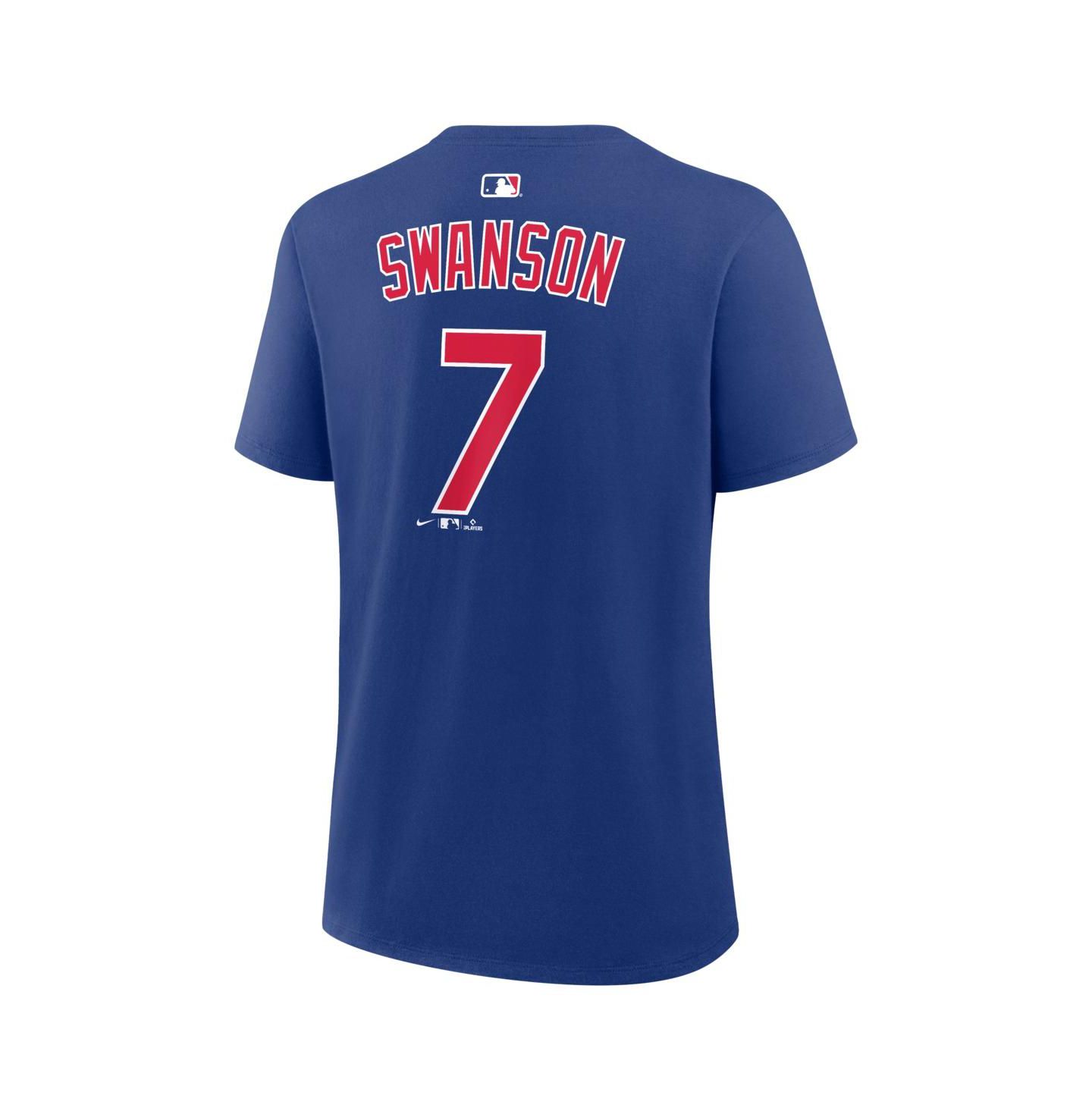 Женская футболка Nike Dansby Swanson Royal Chicago Cubs Name and Number — фото 3