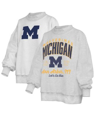 Women's Heather Gray Michigan Wolverines Reversible Sweatshirt