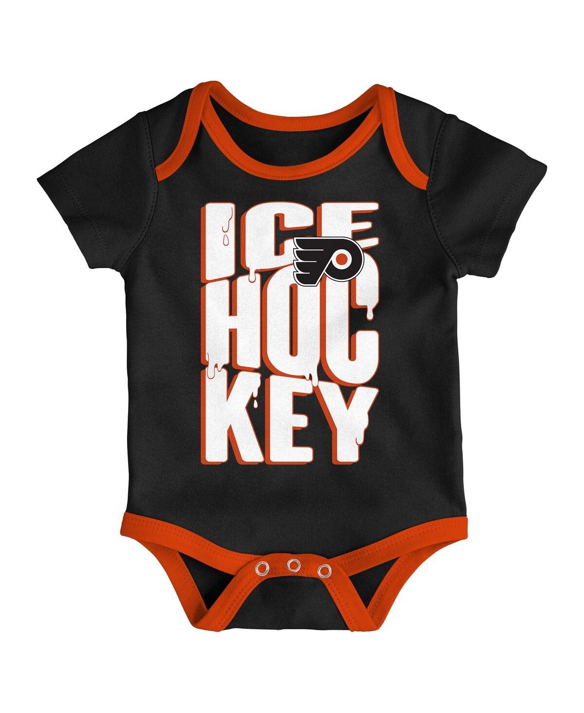 Outerstuff Baby Boys and Girls 3-Pack Philadelphia Flyers Triple Header Bodysuit Set