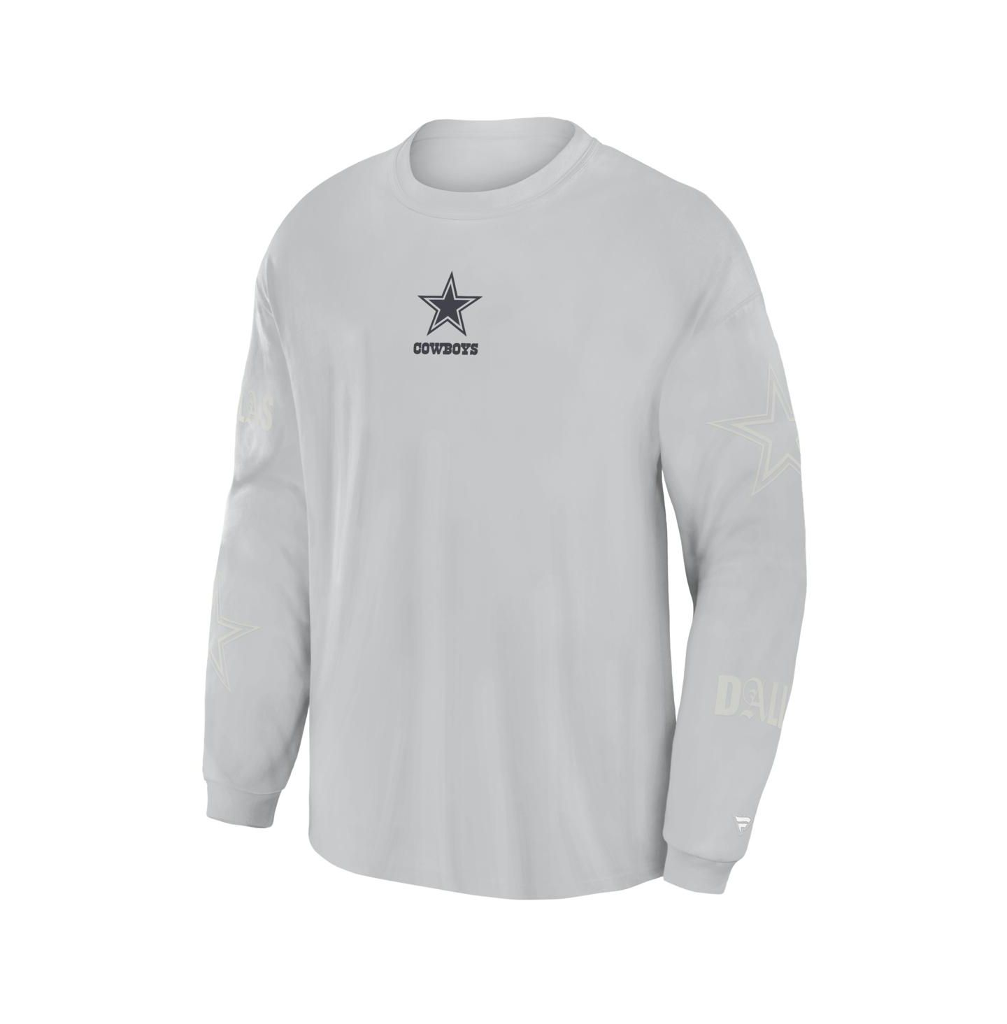 Мужская футболка Fanatics Gray Dallas Cowboys Oversized Type Play Long Sleeve — фото 2