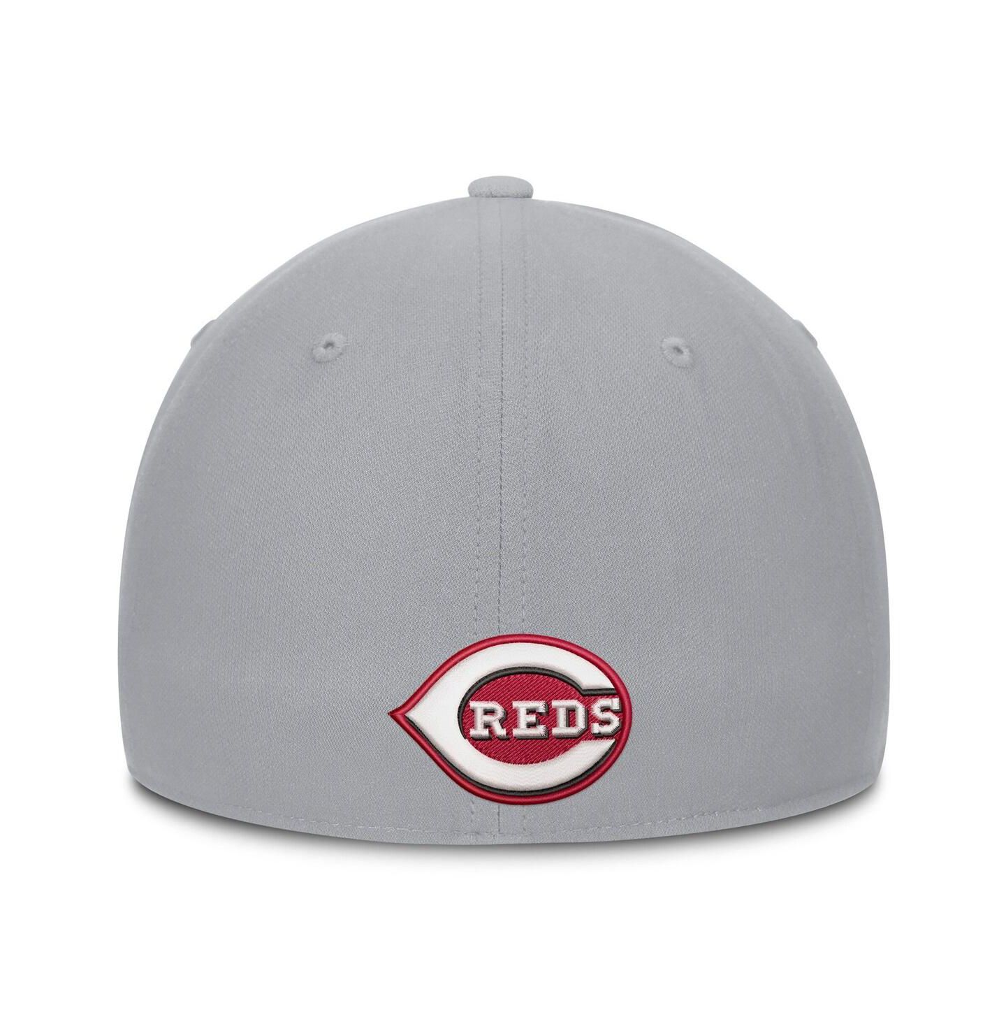 Мужская кепка Nike Gray Cincinnati Reds Primetime Rise Dri-FIT Flex Hat — фото 4