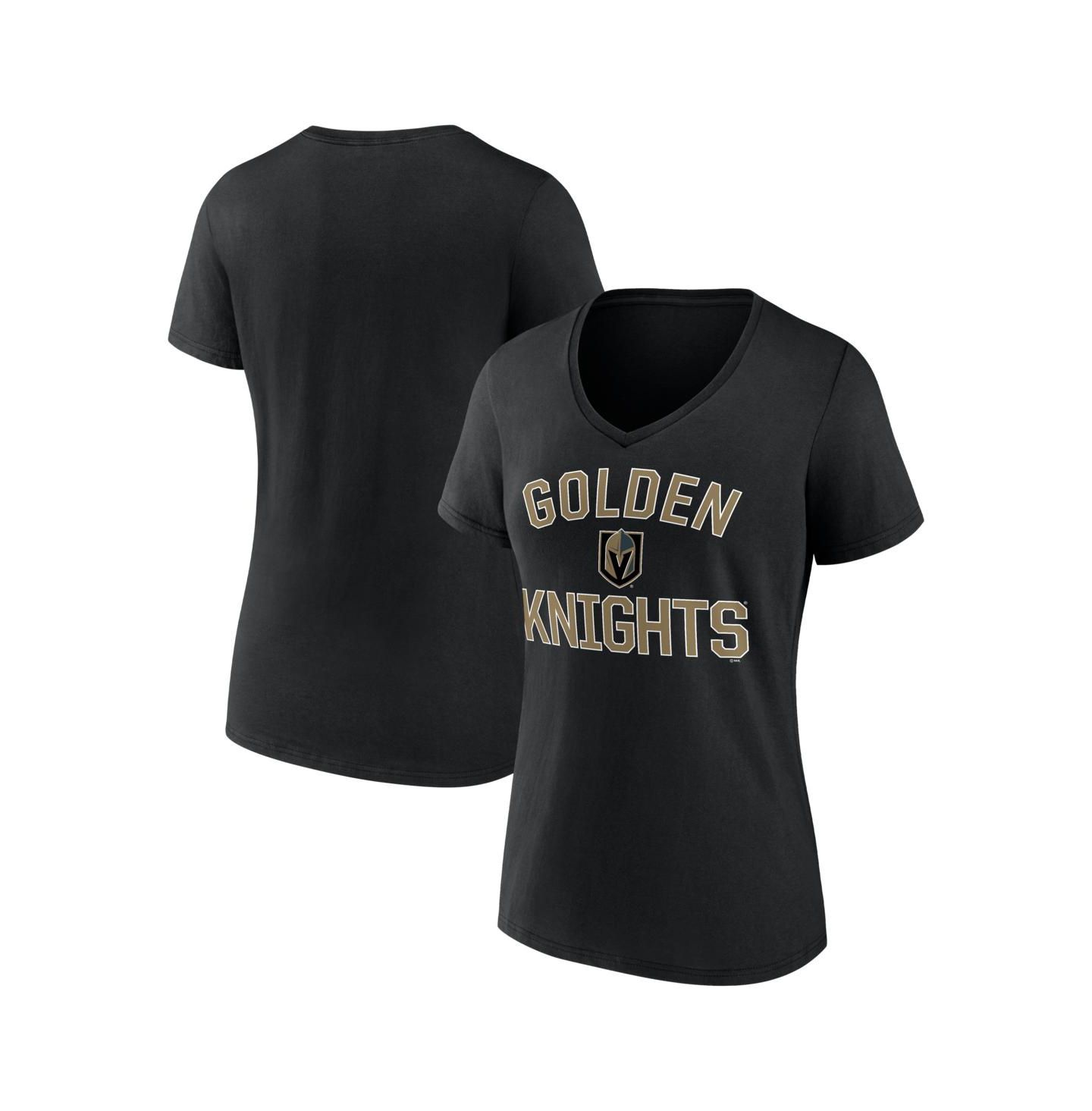 Женская футболка Logo Athletic Black Vegas Golden Knights Arch Victory V-Neck — фото 1