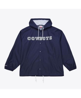Men's Navy Dallas Cowboys Full-Snap Hooded Coaches Jacket