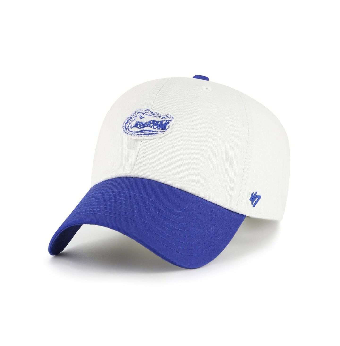 Мужская кепка '47 Brand White/Royal Florida Gators Contemporary Basics Two Tone Clean Up Adjustable Hat — фото 2
