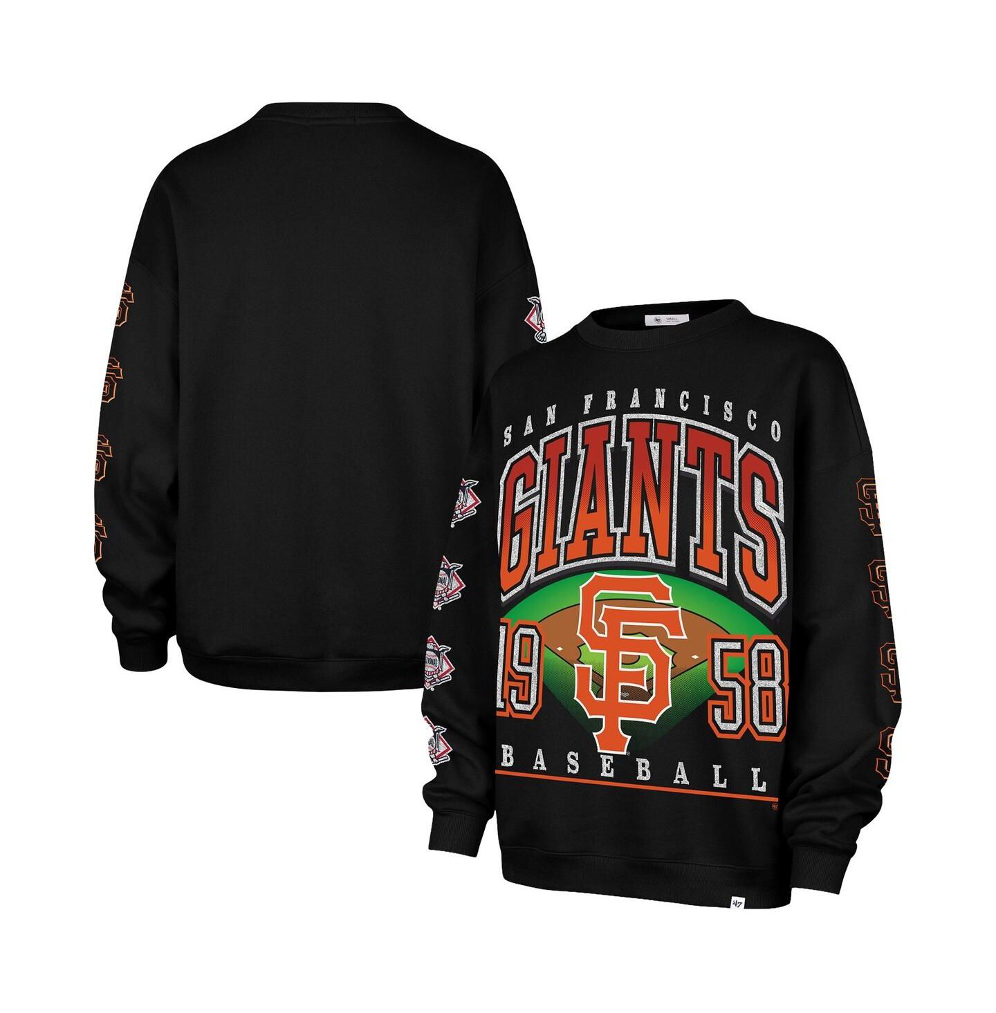 Женский свитшот '47 Brand Black San Francisco Giants Trendy Team Go Big Oversized Sweatshirt — фото 1