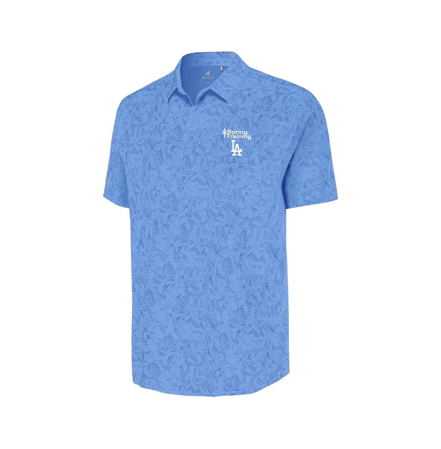 Мужская рубашка Antigua Powder Blue Los Angeles Dodgers Cactus Spring Training Lush Button-Up — фото 2