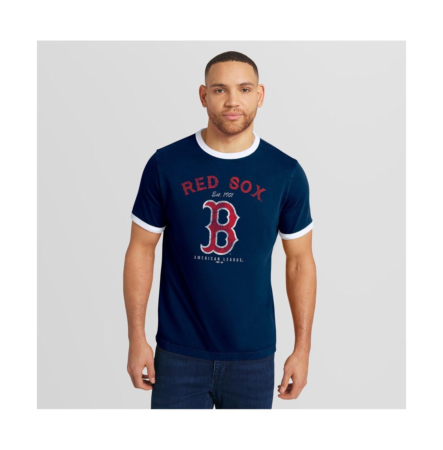 Мужская футболка Fanatics Darius Rucker Collection by Navy Boston Red Sox Washed Ringer — фото 4