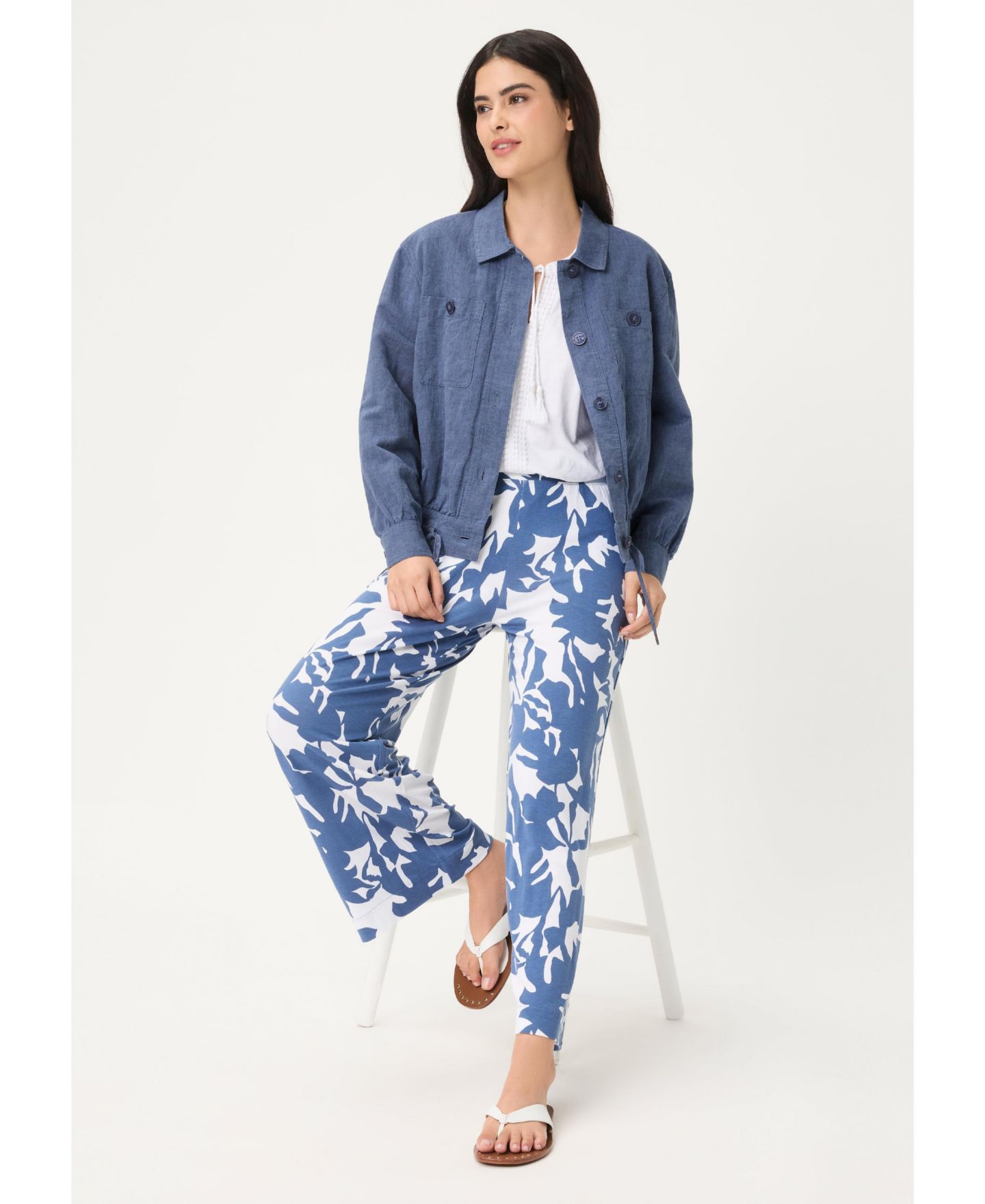 Женская куртка Olsen Linen-Cotton, цвет: Индиго джинсовый — фото 5