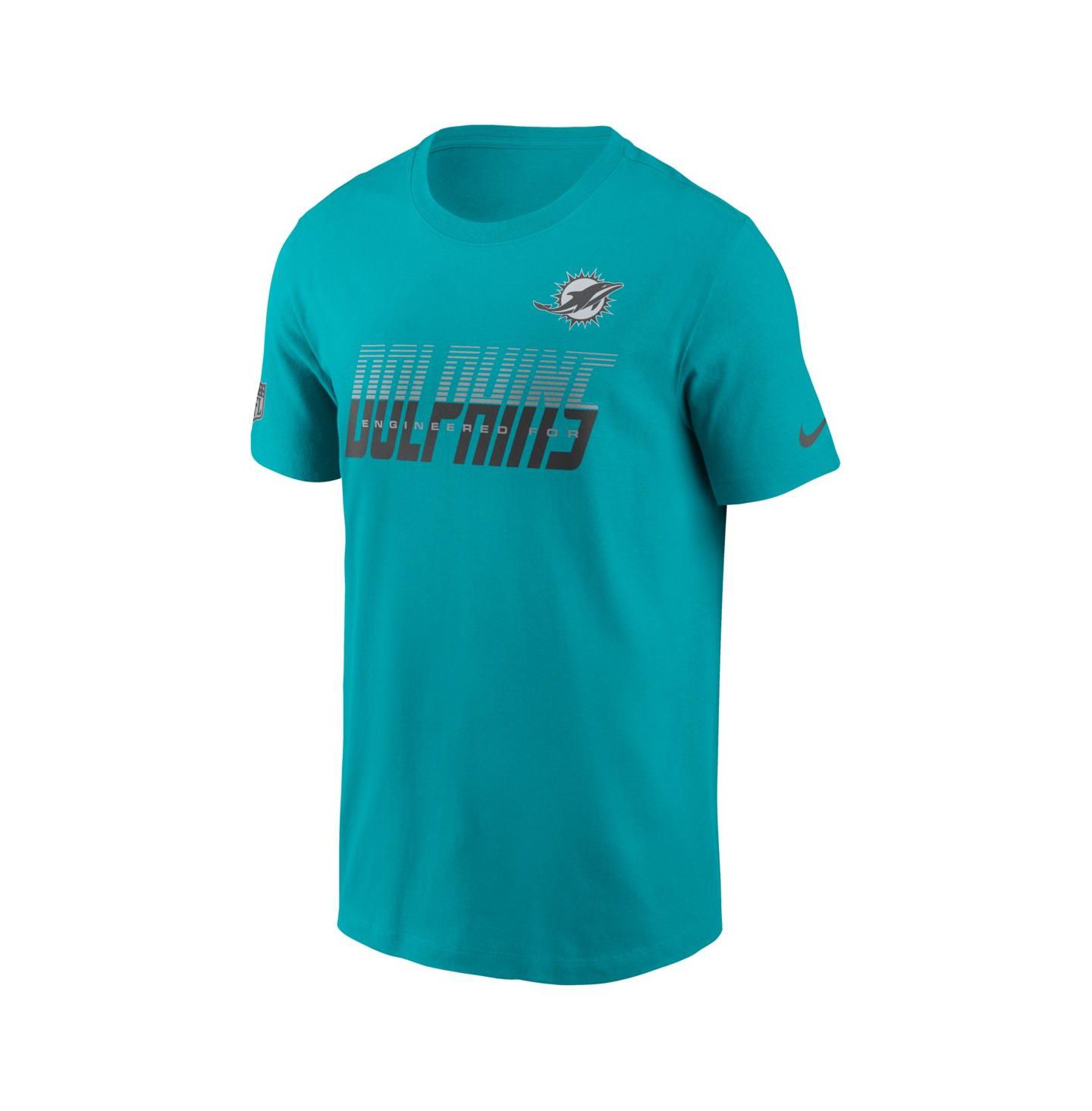 Мужская футболка Nike Aqua Miami Dolphins Sideline Dri-FIT — фото 2