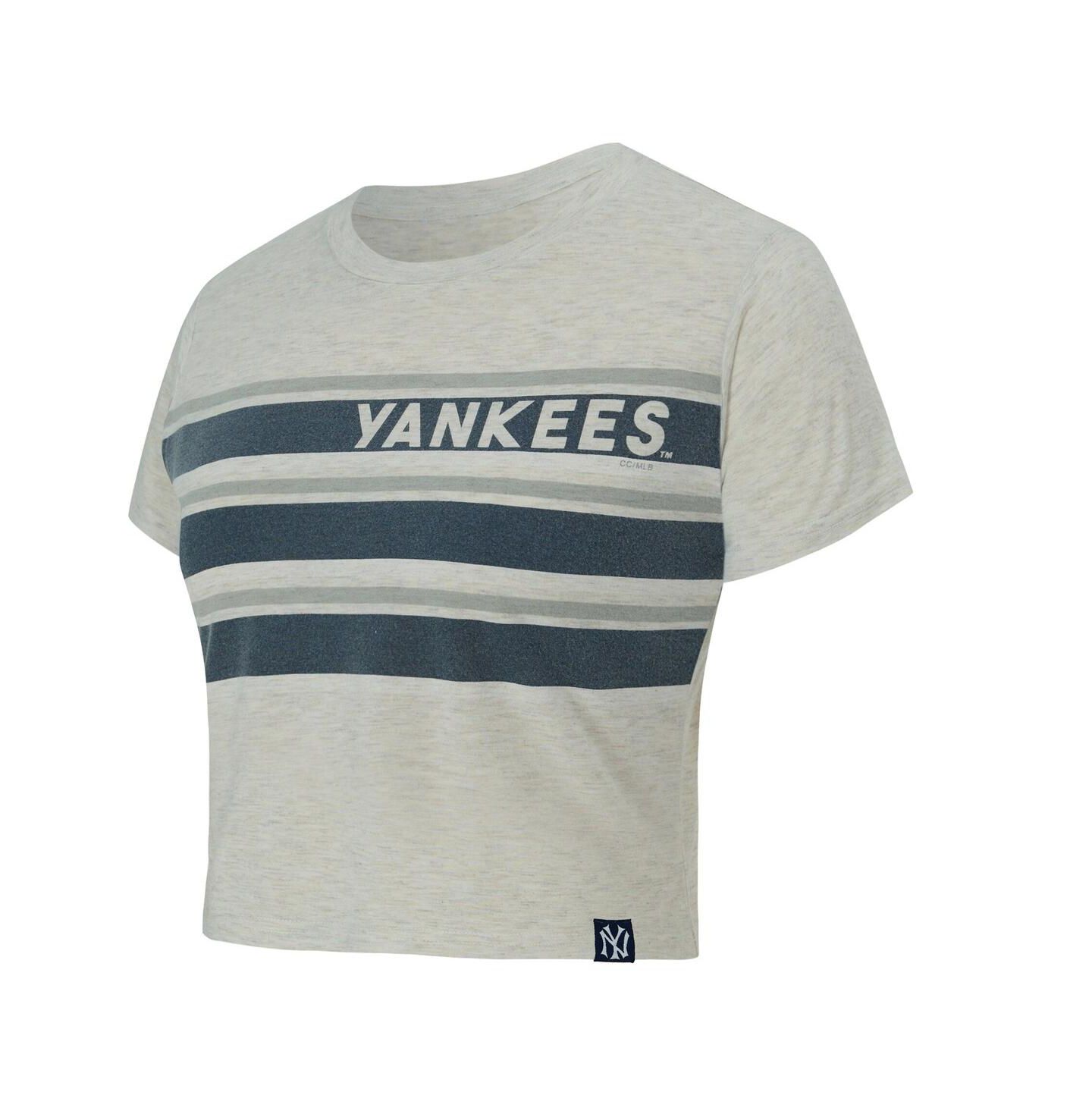 Женская футболка Concepts Sport Cream New York Yankees Birch Cropped — фото 2