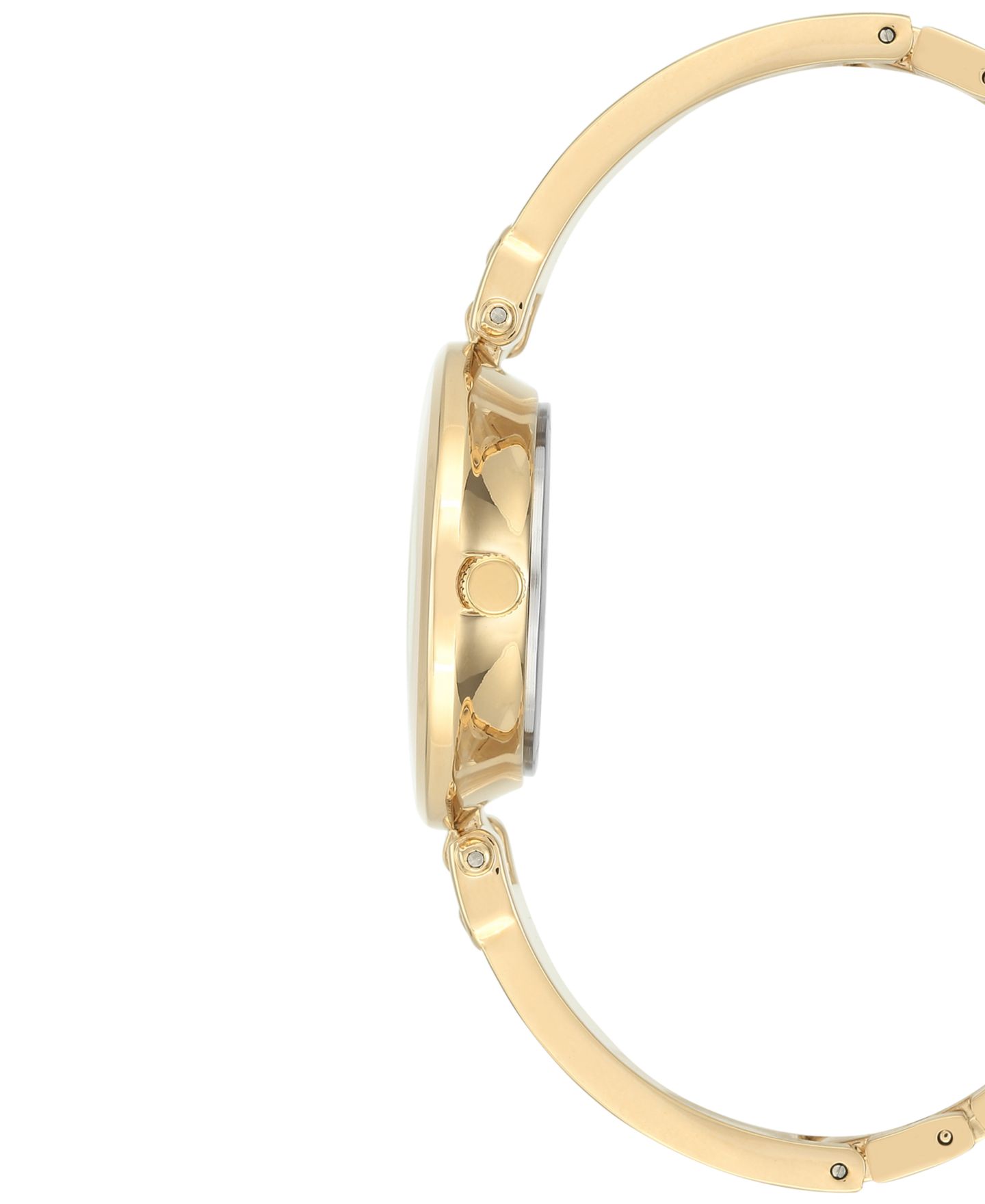 Женские часы Anne Klein Diamond Accent Gold-Tone and Ivory Bracelet Watch 34mm — фото 2