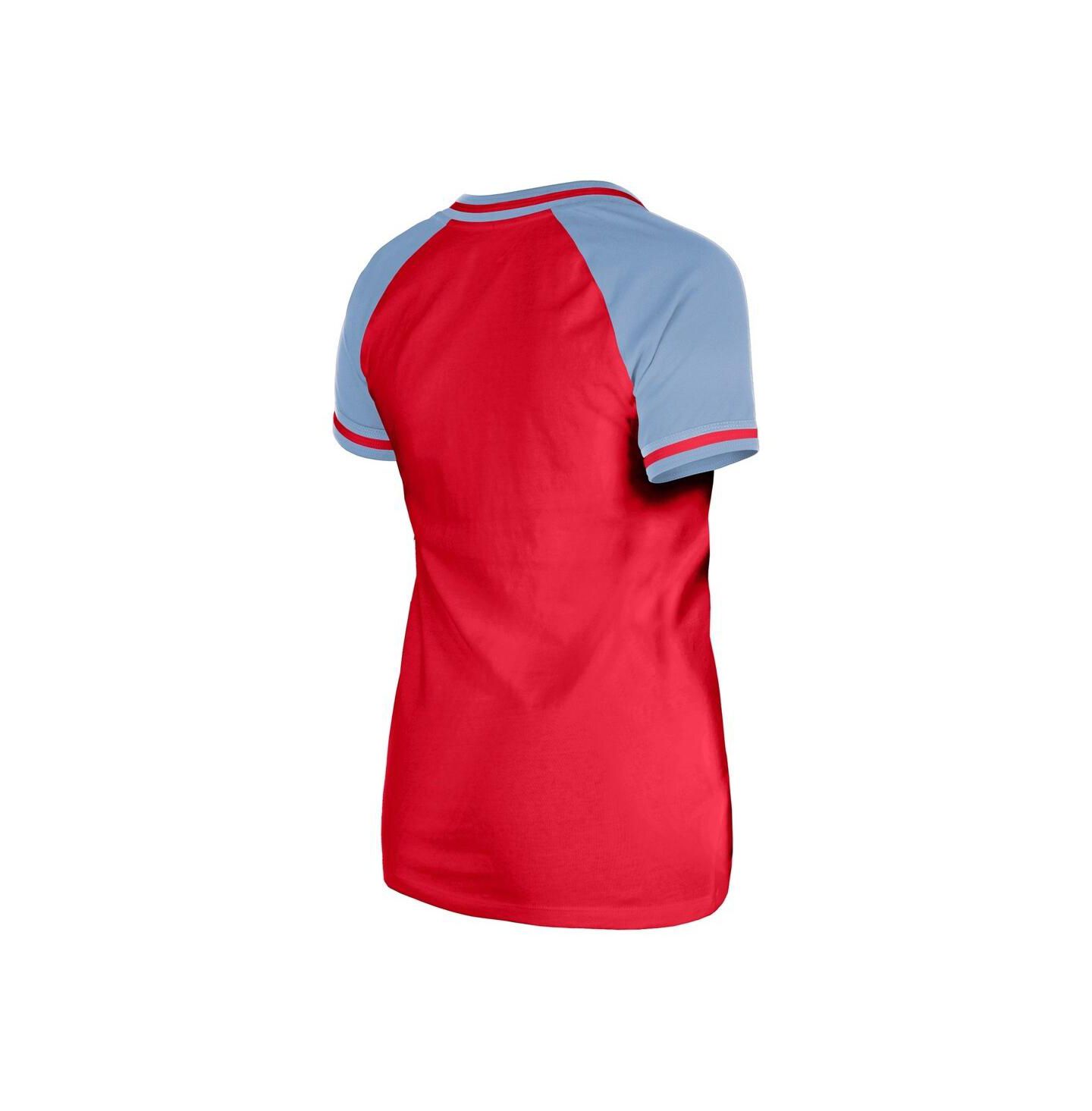 Женская футболка New Era Red Texas Rangers Gameday V-Neck — фото 4