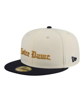 Men's Cream/Navy Notre Dame Fighting Irish Two-Tone Script 59FIFTY Fitted Hat