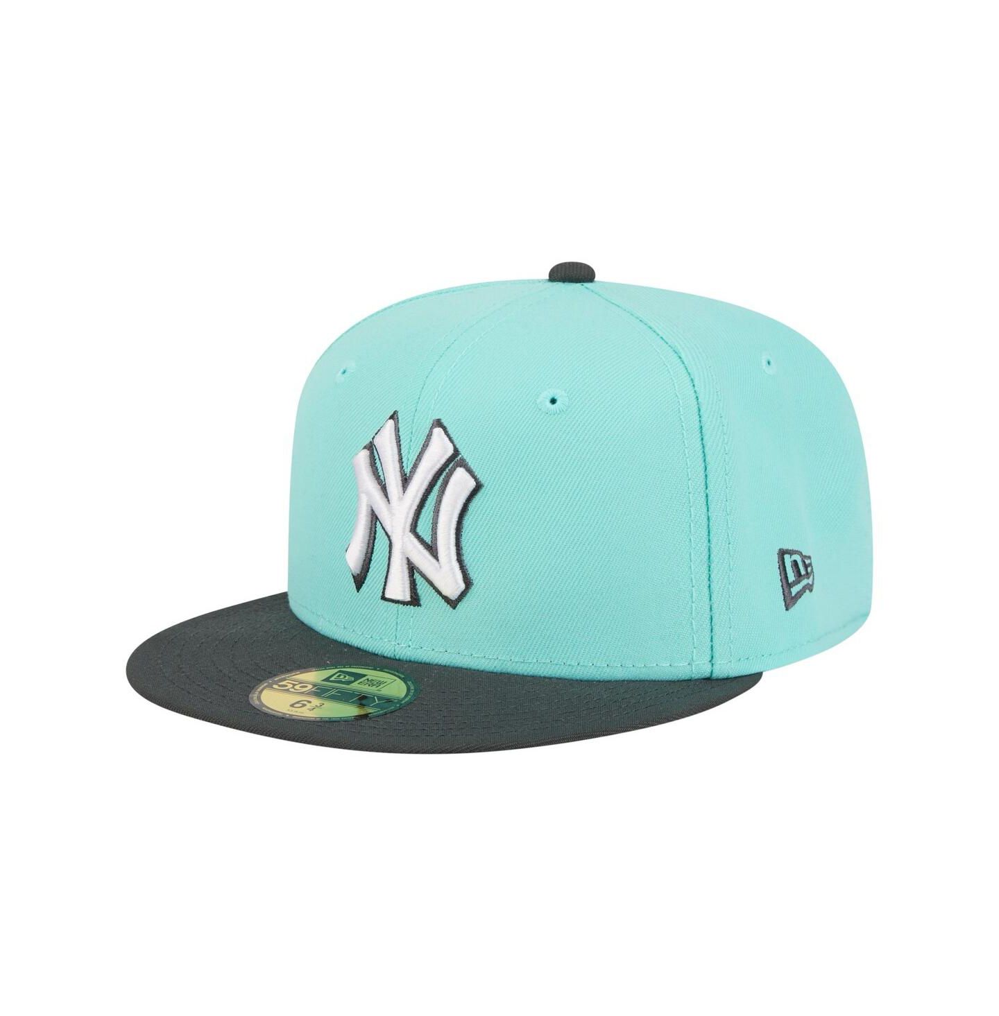 Мужские головные уборы New Era Turquoise/Charcoal New York Yankees Two-Tone Color Pack 59FIFTY Fitted Hat — фото 1