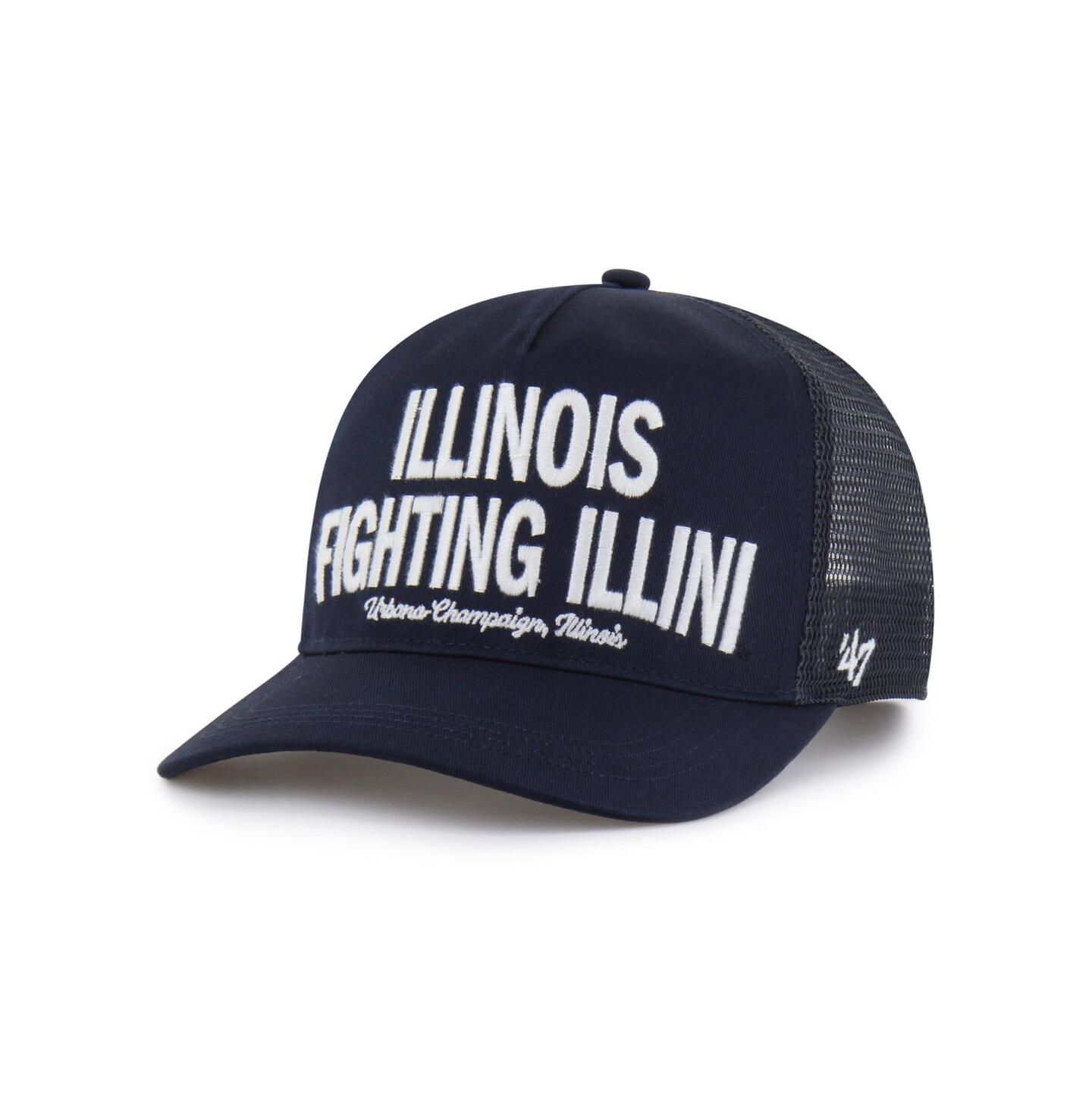 Мужская кепка '47 Brand Navy Illinois Fighting Illini Contemporary Hitch Trucker Adjustable Hat — фото 1