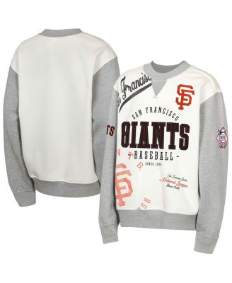 Big Boys and Girls Cream/Gray San Francisco Giants Big League Power Hit Fleece Sweatshirt
