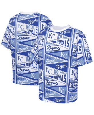 Big Boys and Girls Blue Kansas City Royals All-Over Pennant T-Shirt