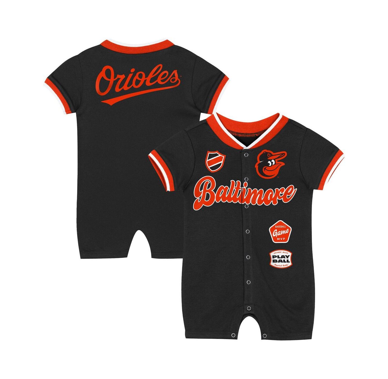 Baby Boys and Girls Black Baltimore Orioles Pinch Coverall