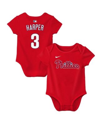 Baby Boys and Girls Bryce Harper Red Philadelphia Phillies Name & Number Bodysuit