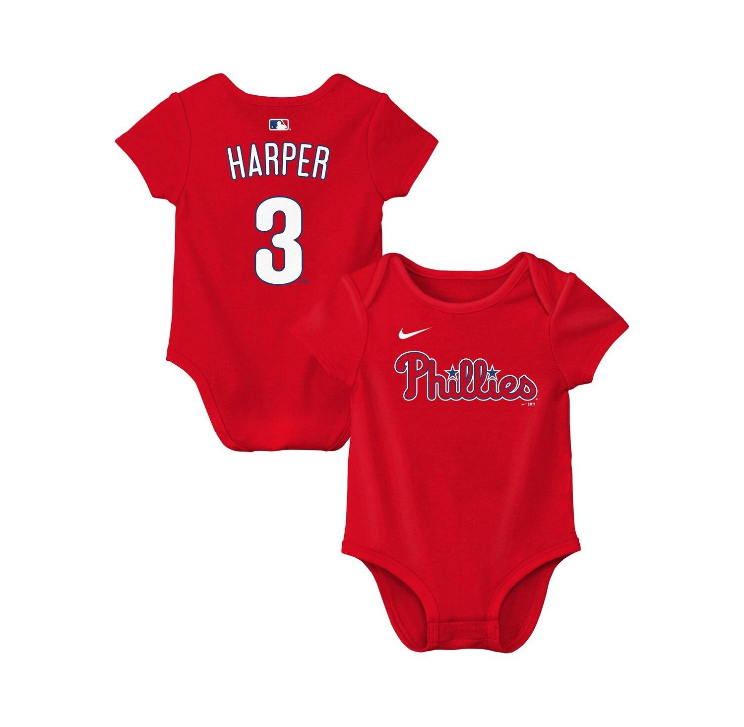 Baby Boys and Girls Bryce Harper Red Philadelphia Phillies Name & Number Bodysuit