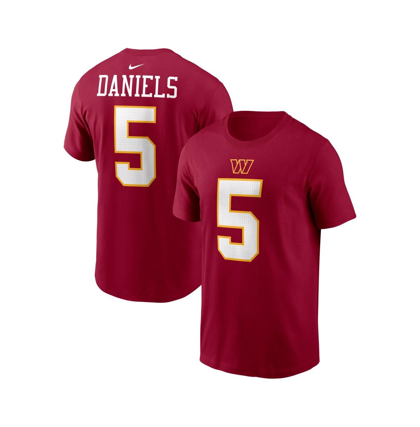 Мужская футболка Nike Jayden Daniels Burgundy Washington Commanders Name & Number — фото 1