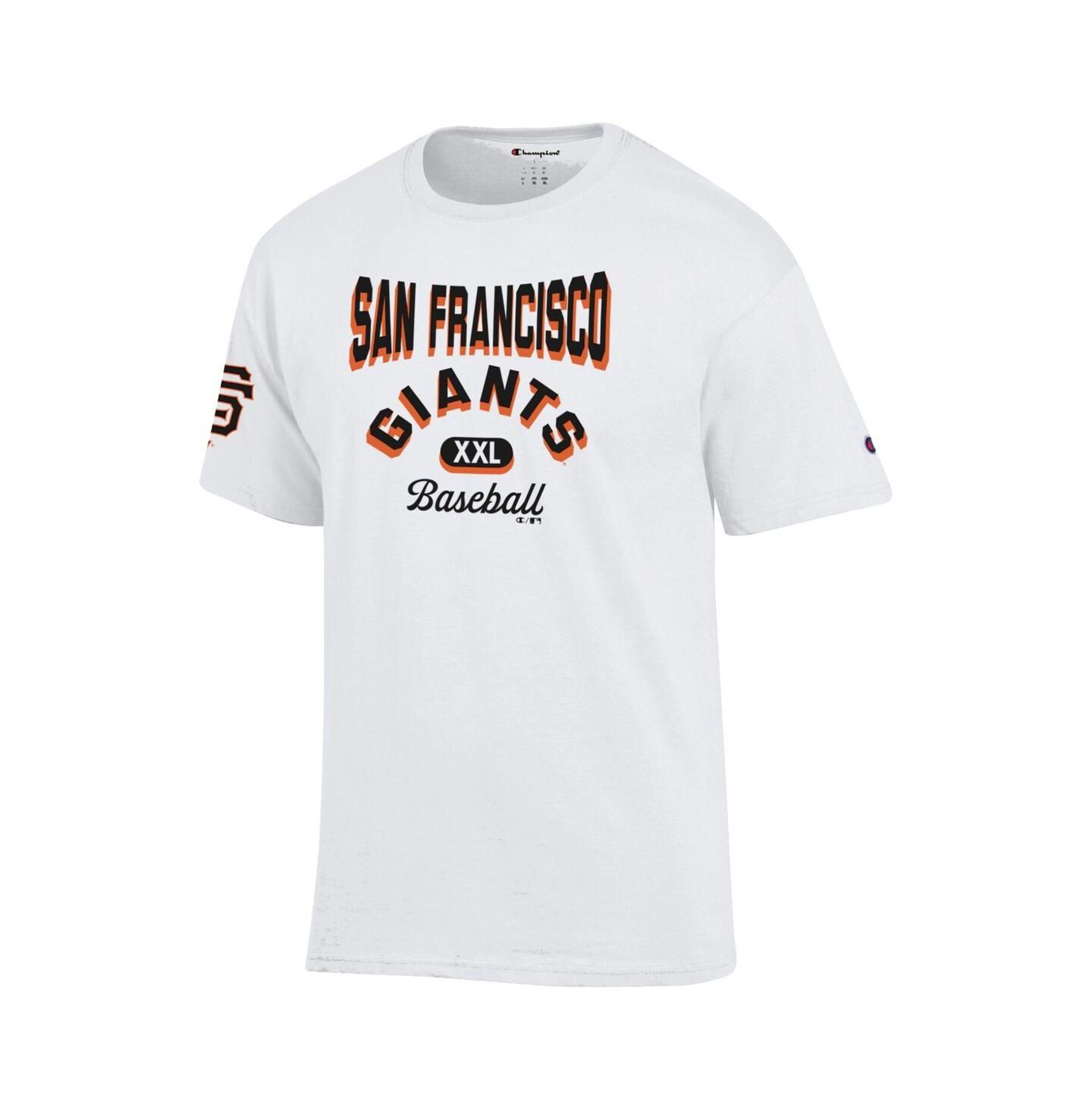 Мужская футболка Champion White San Francisco Giants 3-Hit Jersey — фото 2