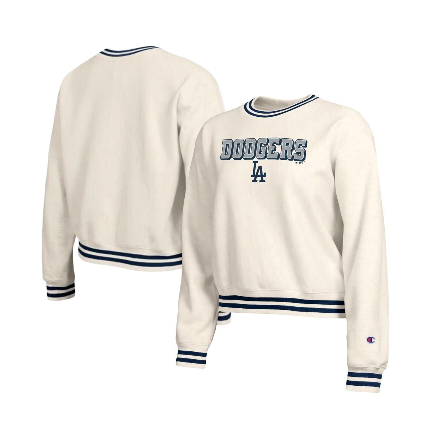 Женский свитшот Champion Cream Los Angeles Dodgers Reverse Weave — фото 1
