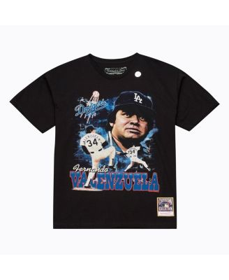 Men's Fernando Valenzuela Black Los Angeles Dodgers Legendary Collage Player T-Shirt
