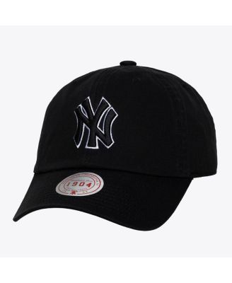 Men's and Women's Black White New York Yankees 1904 Strapback Adjustable Hat