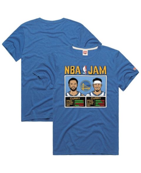 Мужская футболка Homage Stephen Curry Seth Curry Royal Golden State Warriors NBA Jam Tri-Blend