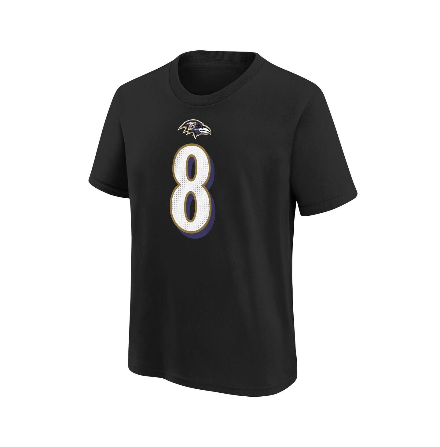 Детская футболка Nike Lamar Jackson Black Baltimore Ravens Player Name & Number — фото 2