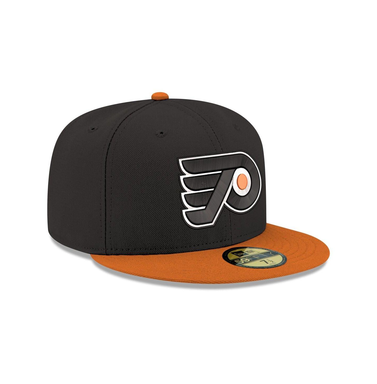 Мужская кепка New Era Black Philadelphia Flyers Core Logo Two-Tone 59FIFTY Fitted Hat — фото 3