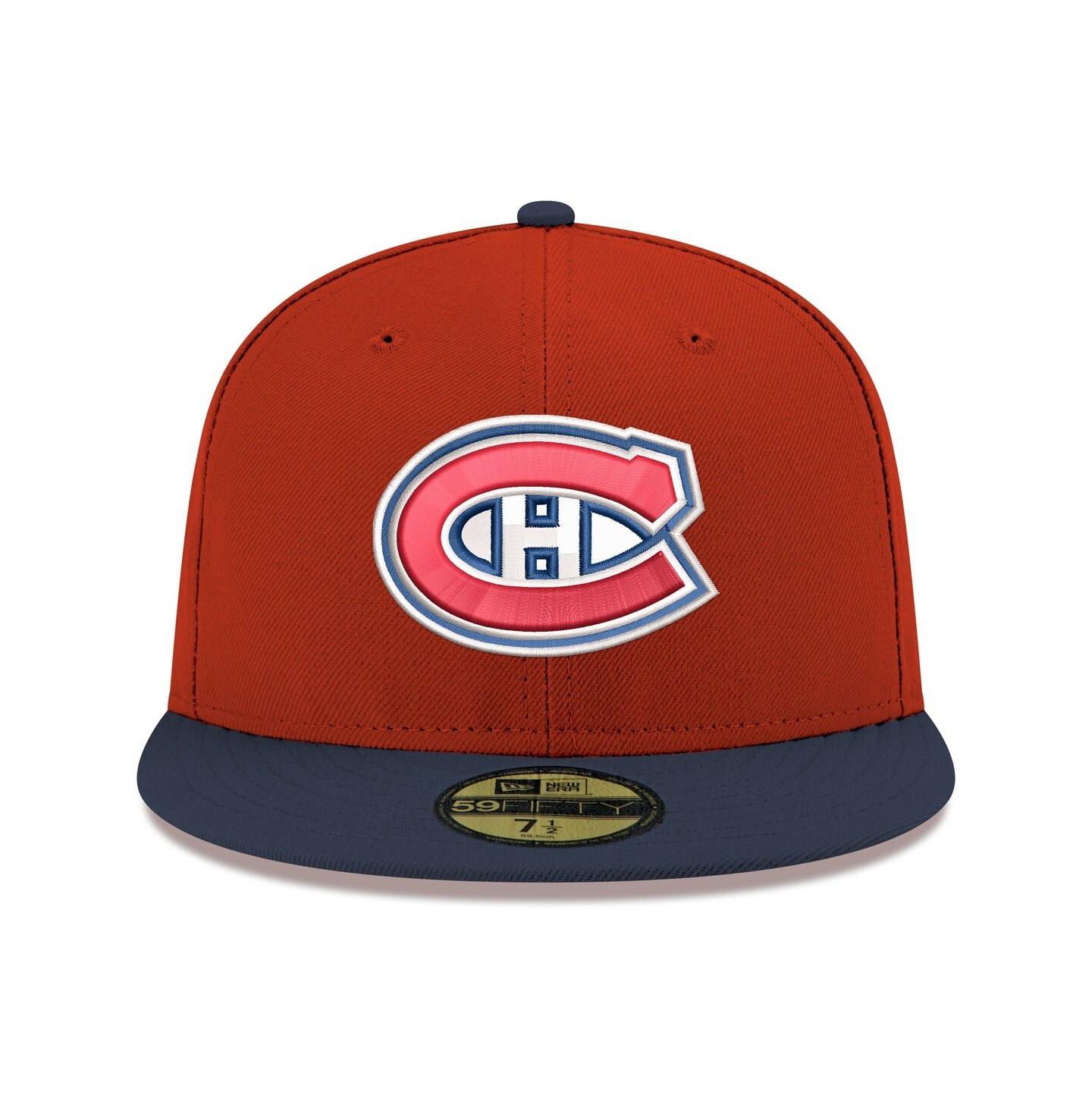 Мужская кепка New Era Red Montreal Canadiens Core Logo Two-Tone 59FIFTY Fitted Hat — фото 2