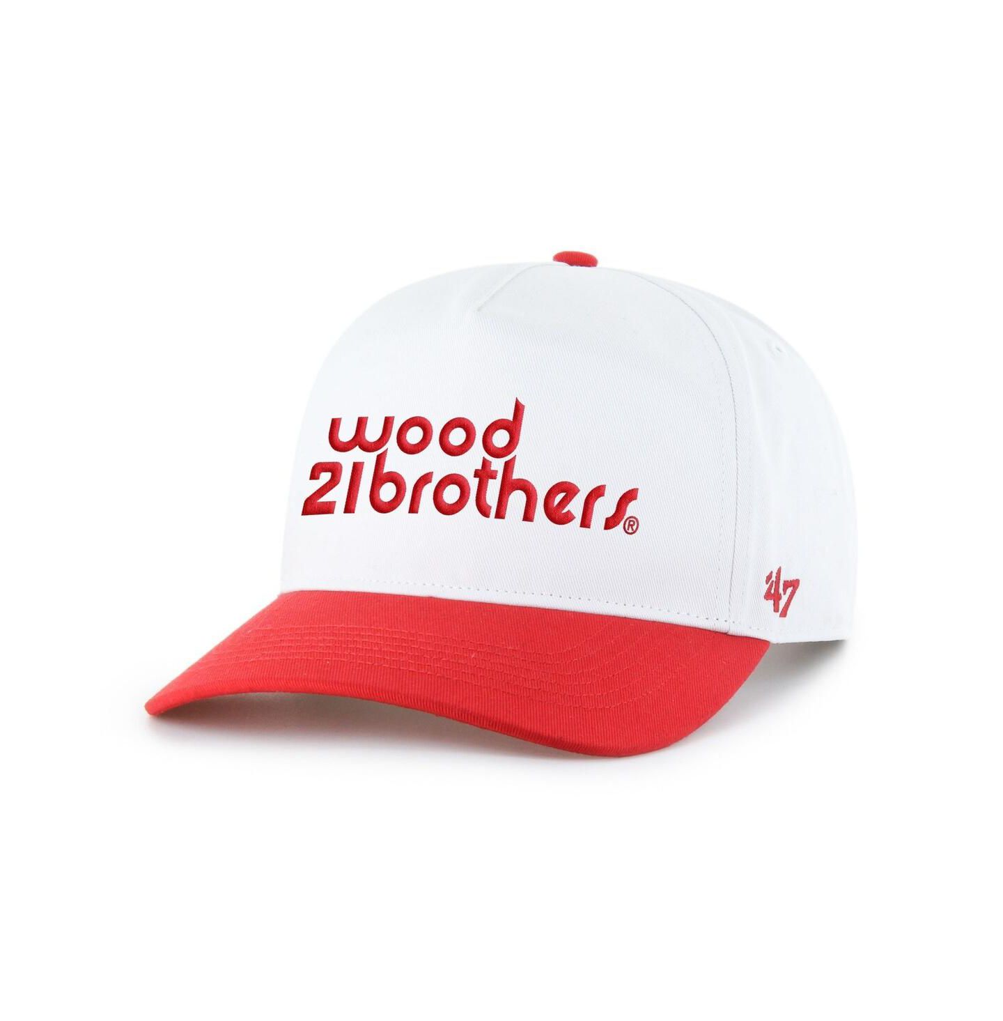 Мужской головной убор '47 Brand White/Red Wood Brothers Racing NASCAR Two-Tone Team Adjustable Hitch Hat — фото 1