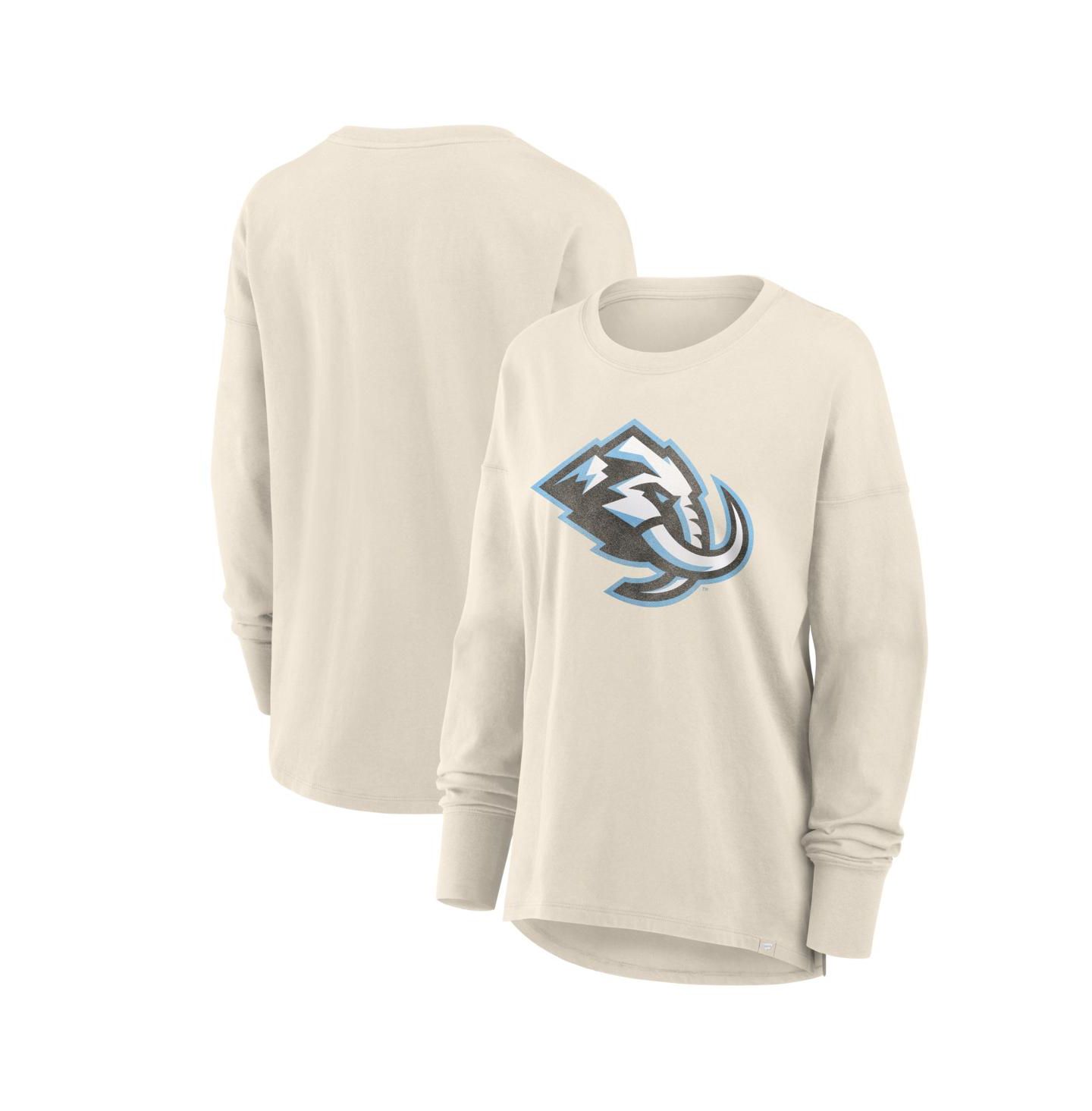 Женская футболка Fanatics Cream Utah Mammoth Distressed Logo Long Sleeve — фото 1