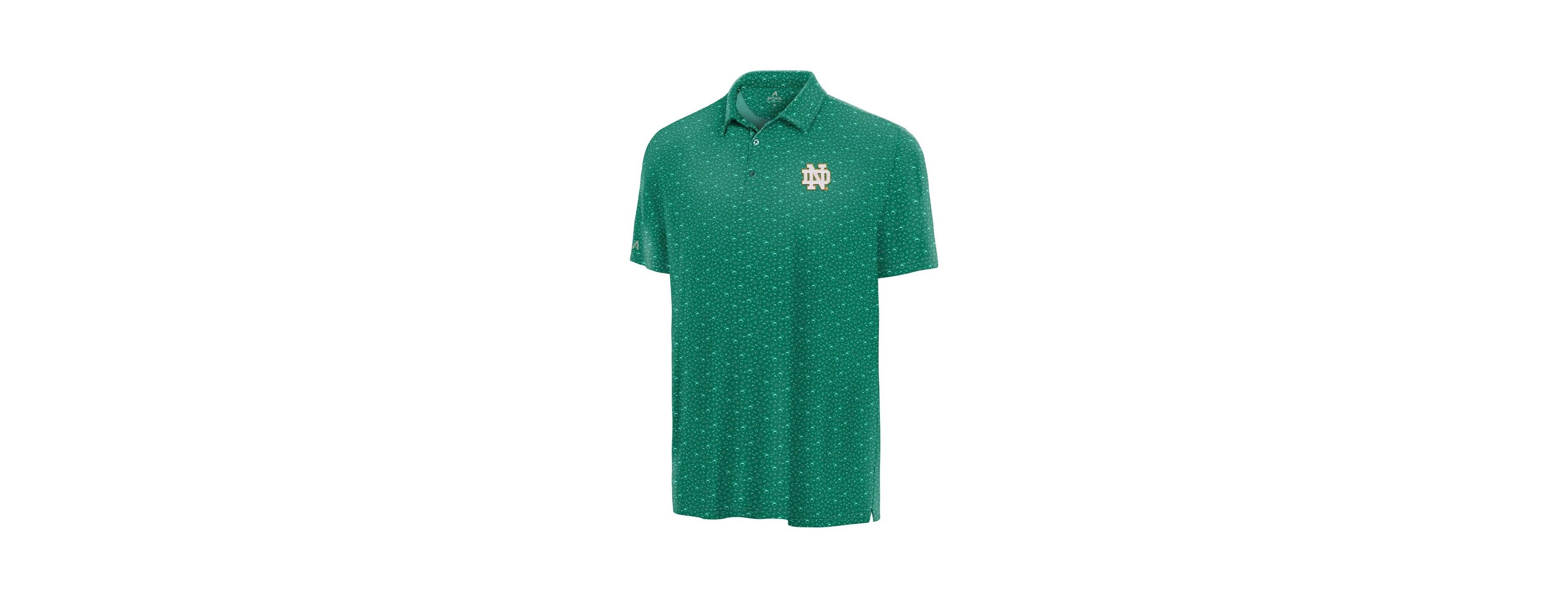 Antigua Men's Green Notre Dame Fighting Irish Lucky Run Polo Shirt