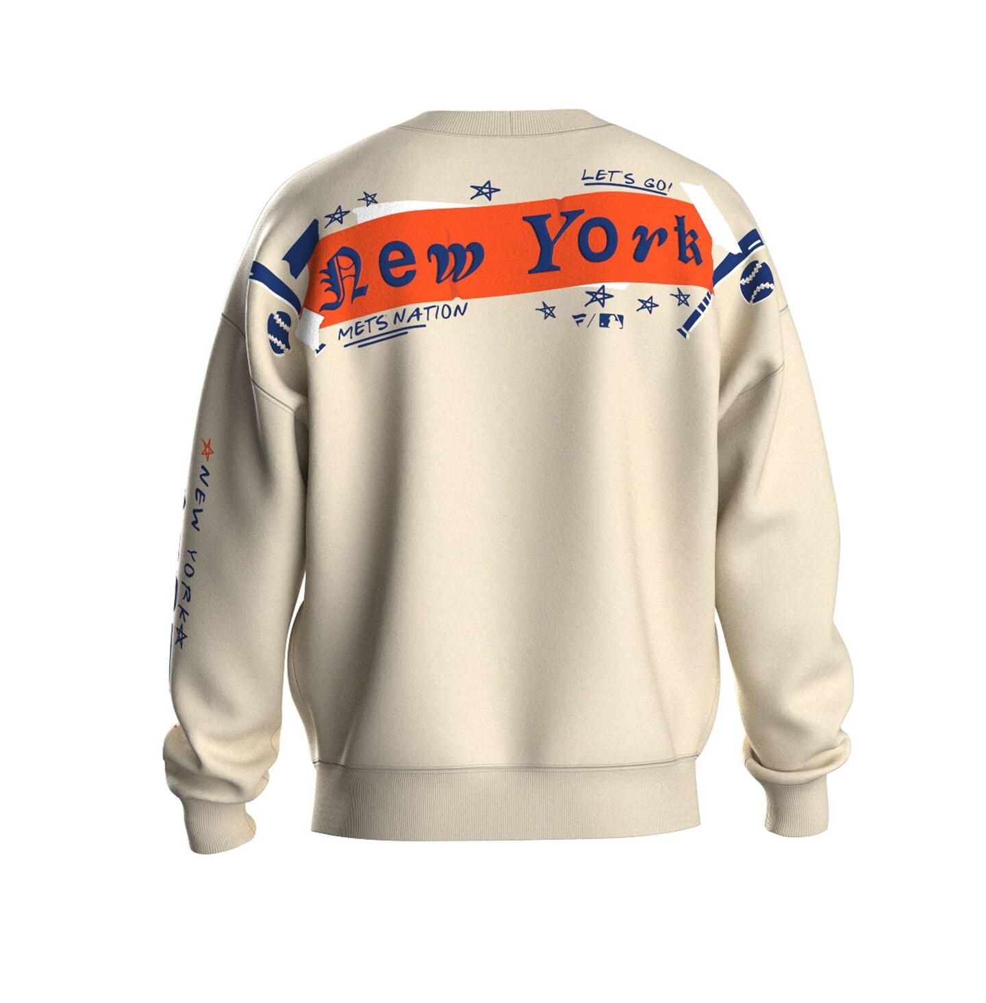 Женский свитшот Fanatics Beige New York Mets Graffiti Fleece — фото 3