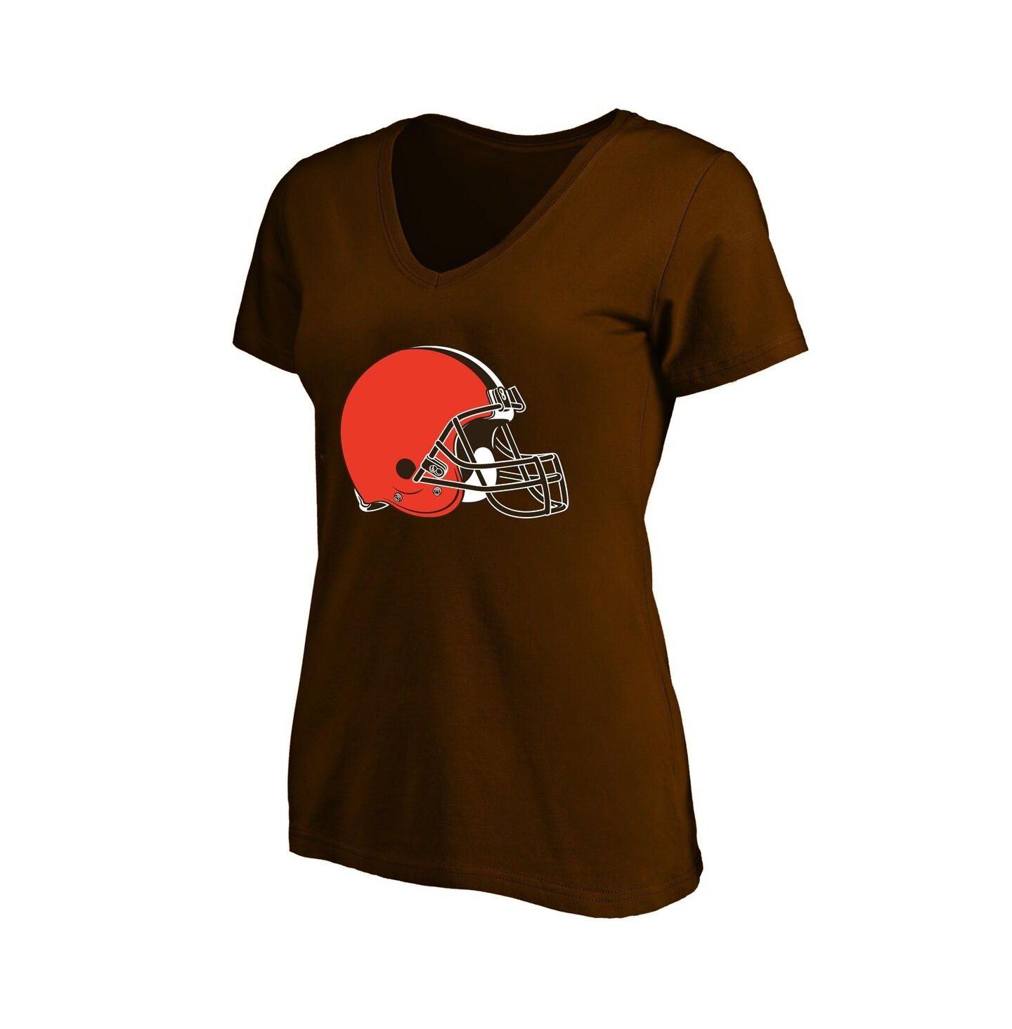 Женская футболка Fanatics Shedeur Sanders Brown Cleveland Browns Plus Size Name & Number V-Neck — фото 2