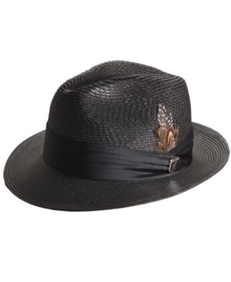 Men's Solid Vent Paper Milan Fedora Hat